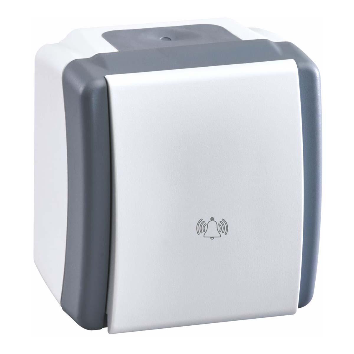 Кнопка звонка Mono Electric Octans IP54 10А 250В бело-серый 154-020001-107