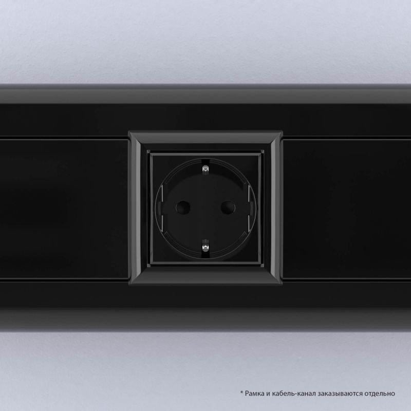 Розетка 1-м 2мод. Avanti "Черный квадрат" 16А IP20 2P+E защ. шторки черн. DKC 4402002